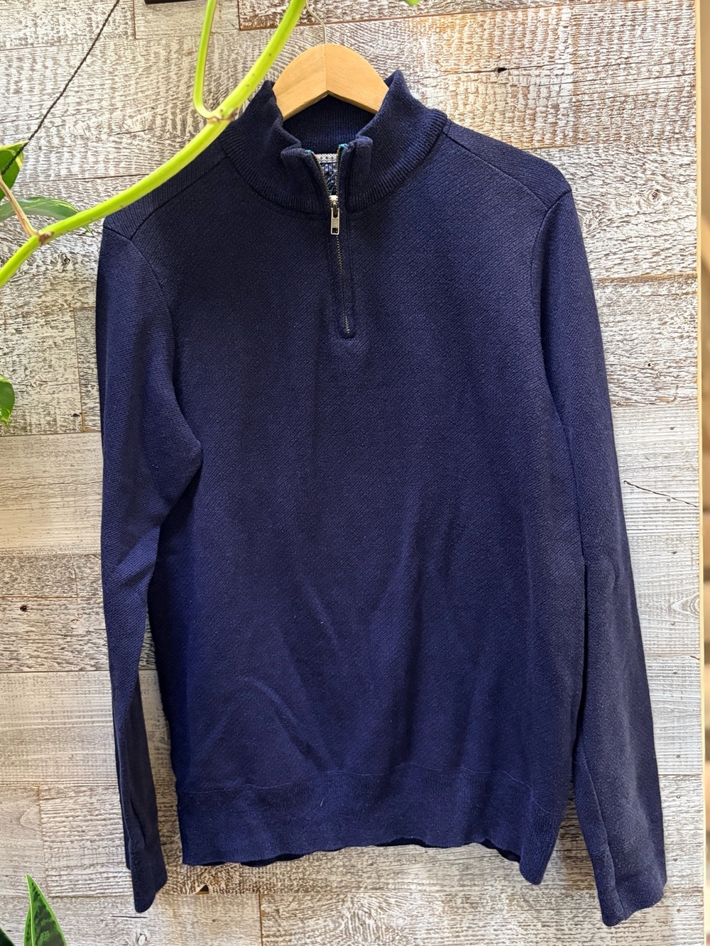 Robert Graham | Men's Navy Knit Quarter 1/4-Zip Pullover Sweater - Large